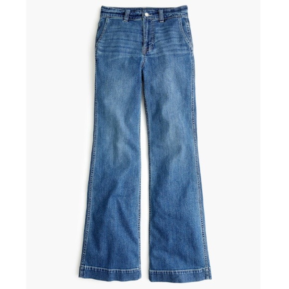 Wide-leg trouser jean in light Lagoon wash - Picture 1 of 8